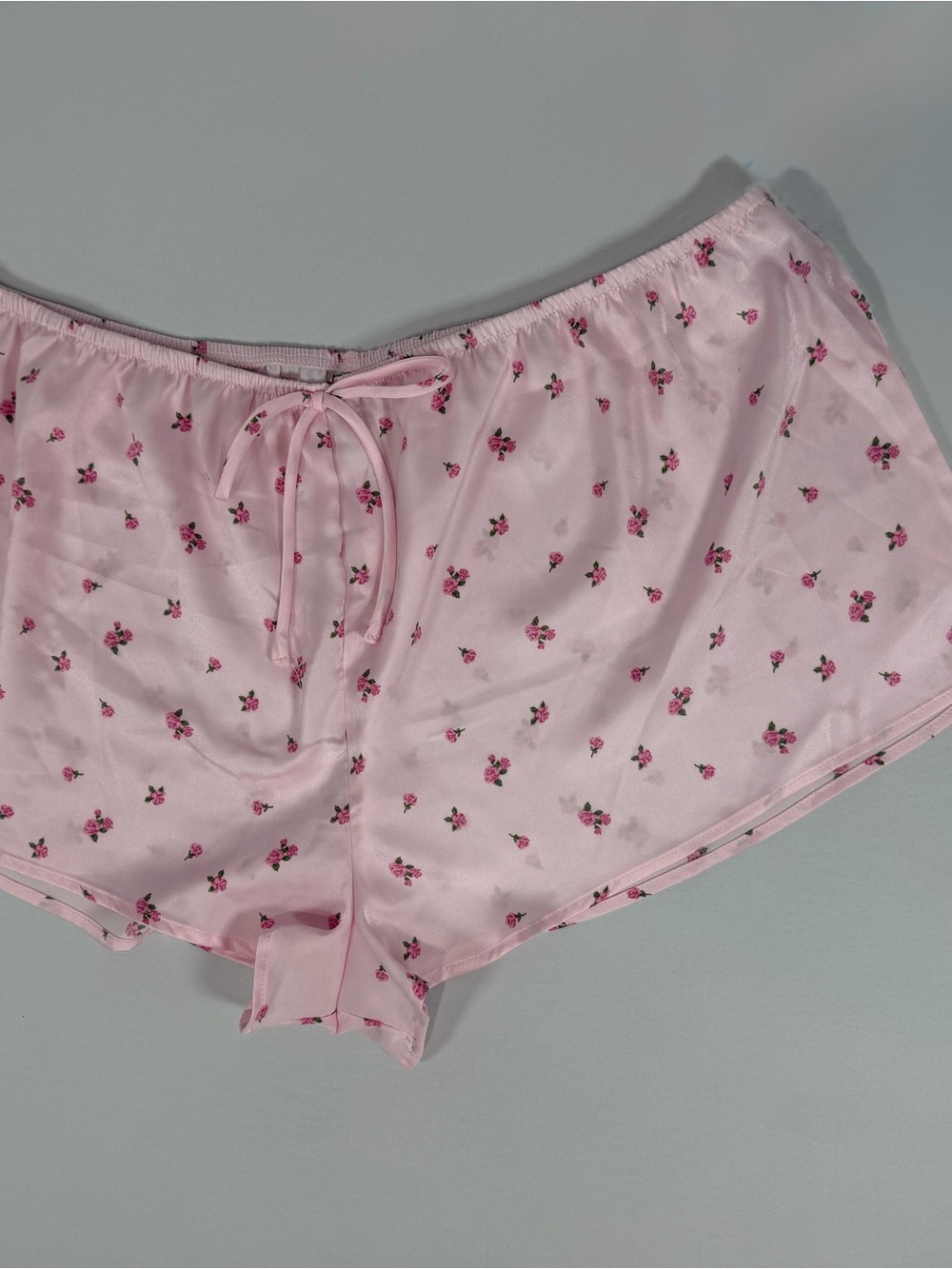 No‎ Boundaries Light Pink Satin Floral Sleep Shorts XXL